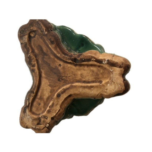 Vintage Majolica Art Pottery Planter 3 Elephants Trunks Up Bamboo 5" Succulent - Picture 6 of 6